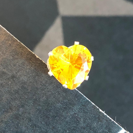 Hair Pin - Golden Amber Heart x 10