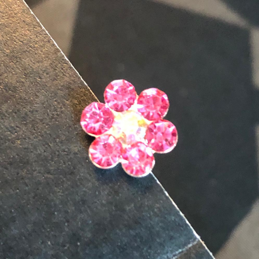 Hair Pin - Hot Pink Flower x 10